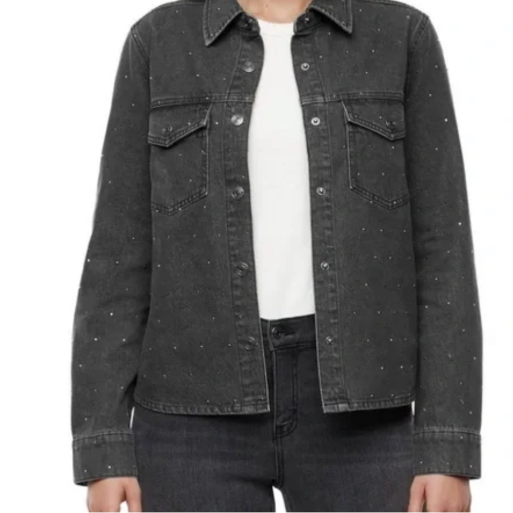 NEW Express Studded Black Denim Jacket y2k boho free spirit with tags